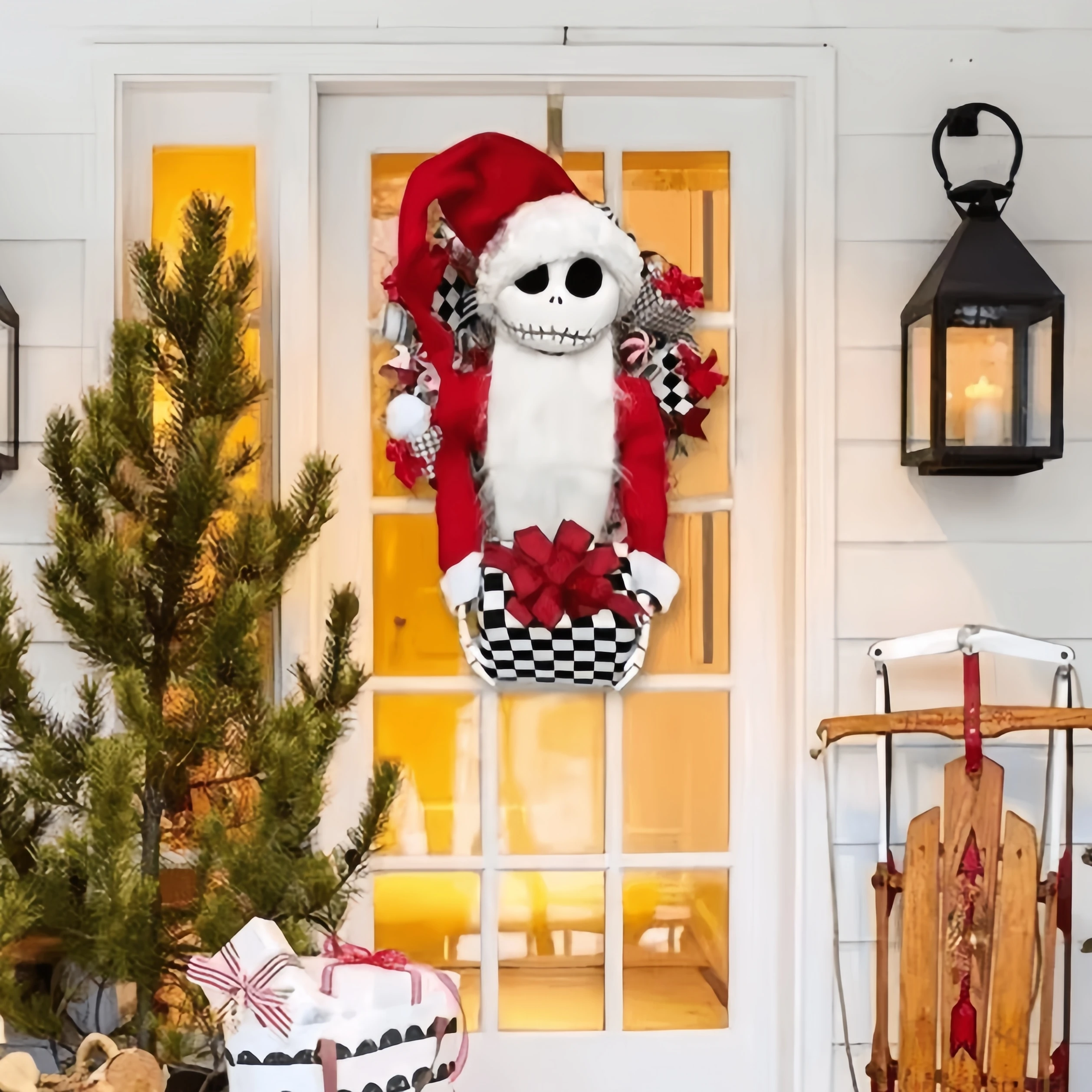 

Disney The Nightmare Before Christmas Pendant Skeleton Jack Christmas Garland Hangings Door Courtyard Ornament Gift Decorations