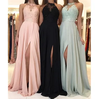 Floral Sleeveless High Waist Evening Long Dresses 1