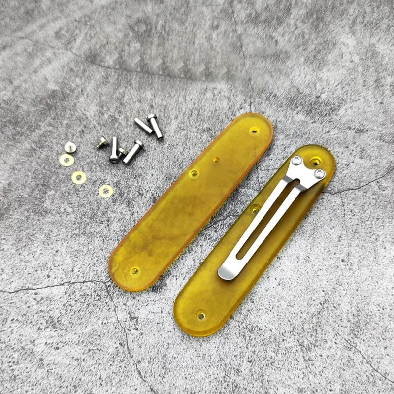 

1 Pair Custom Made ULTEM PEI Scales with Pocket Clip for 84mm Victorinox Swiss Army Knife
