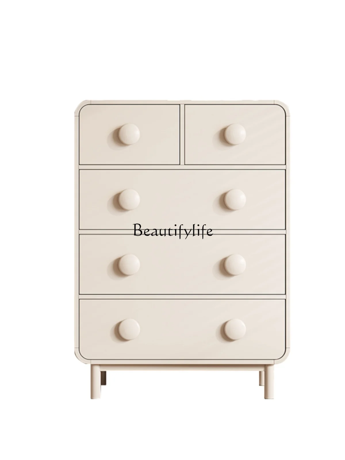 

Light Luxury Bedroom Entry Door Entrance Cabinet Nordic Cream Solid Wood Drawer Multi-Functional Storage Side Cabinet