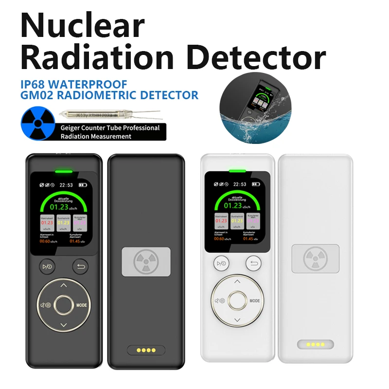 GM-02 Waterproof Geiger Counter Nuclear Radiation Detector Personal Dosimeter X-ray Beta Gamma Detector LCD Radioactivity Tester