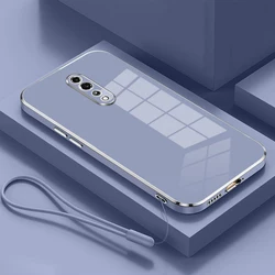 Luxury Square Plating ShockProof Silicone Back Cover for Oppo Reno Z (Gs6D grey)