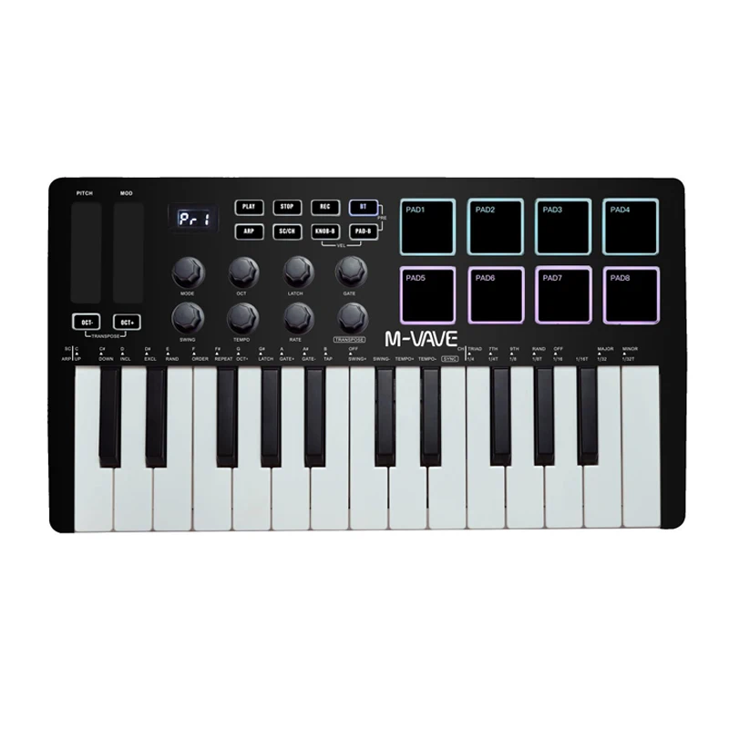 M-VAVE 25-Key MIDI Control Keyboard Mini Portable USB Keyboard