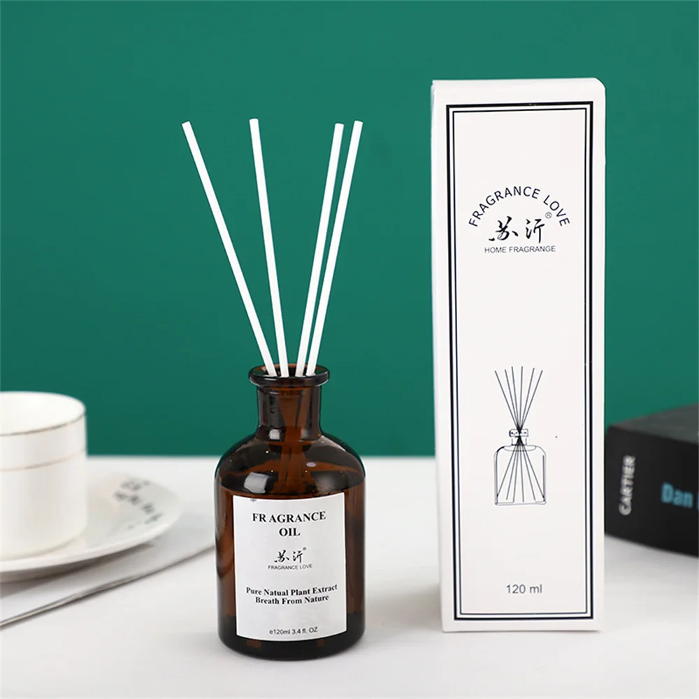 

120ml Fragrance Reed Diffuser Set with Sticks, Natural Fireless Scent Diffuser Set for Home, Hotel, Bathroom Glass Diffuser Gift