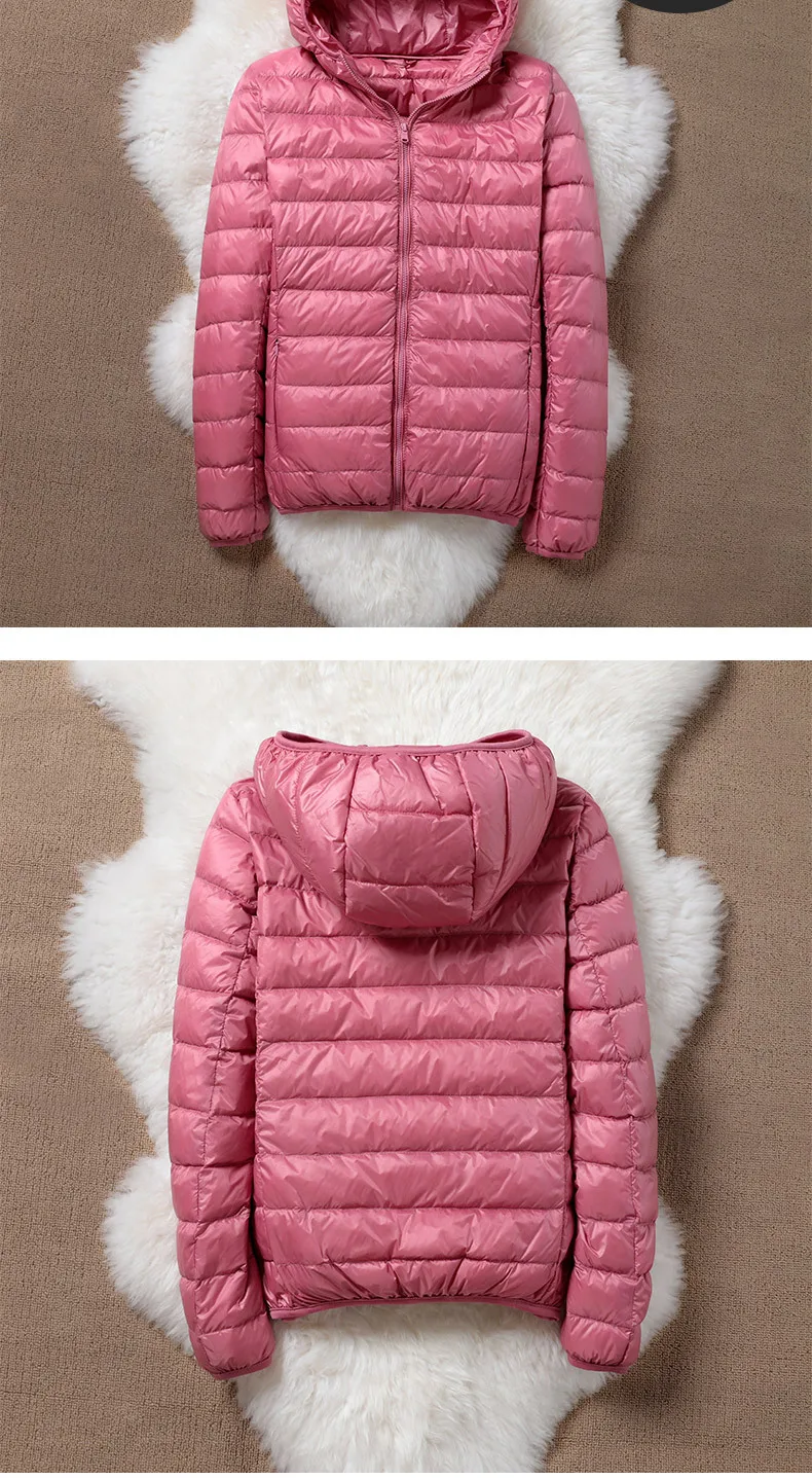 Down Jacket Women Coat Autumn Winter Jackets For Girls Warm Quilted Parka Ladies And Light Female Ultralight Hooded Plus Size