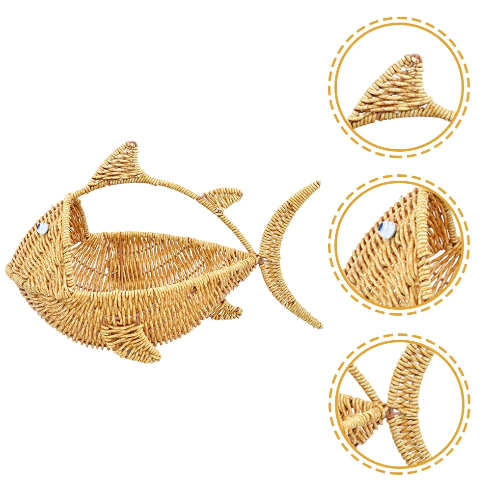 

Multi-functional Desktop Basket Woven Sundries Basket Snack Storage Basket