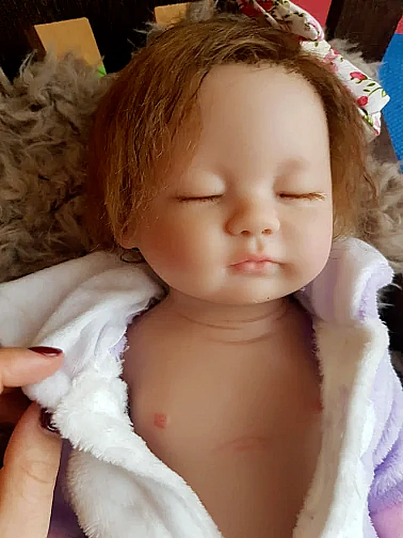 Full Body Silicone Newborn Girl Doll Baby Newborn Realistic Rebirth Premature Baby Kids Toys