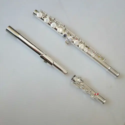 Spring Pine Flute with Cases Silver White Copper Tube Carved