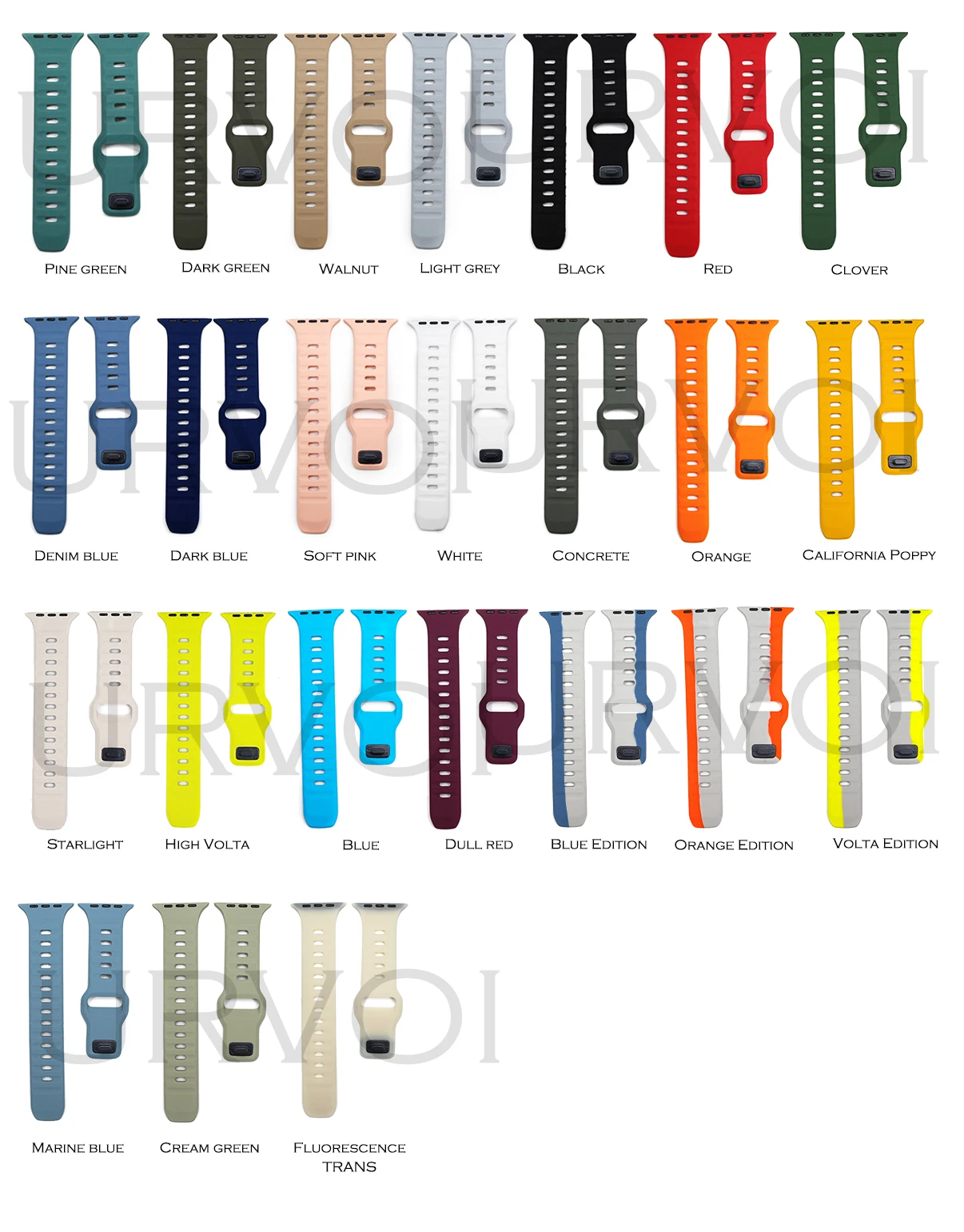 Premium Silicone Band with Pin & Tuck Closure