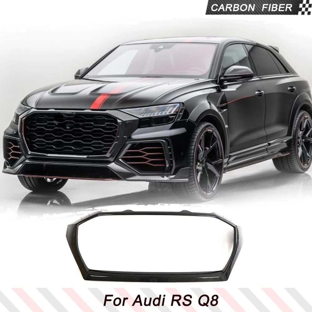 

Real Carbon Front Grille Frame Outline Cover Trim Fit For Audi RS Q8 2020-2023 Racing Grille Grill Frame Cover