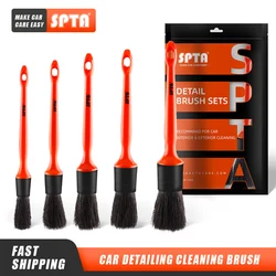 (Single Sale) SPTA Handle Detail Brush with Natural Bristle Hair Auto Interior Cleaning Tfor Seat Dashboard Air Outlet Wheel