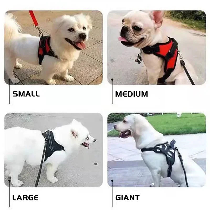 

Polyester Large Big Dog Handle Pet Collar Small Dogs Strap Vest Harness Lead Chest Pull No With Leash Reflective Training Medium