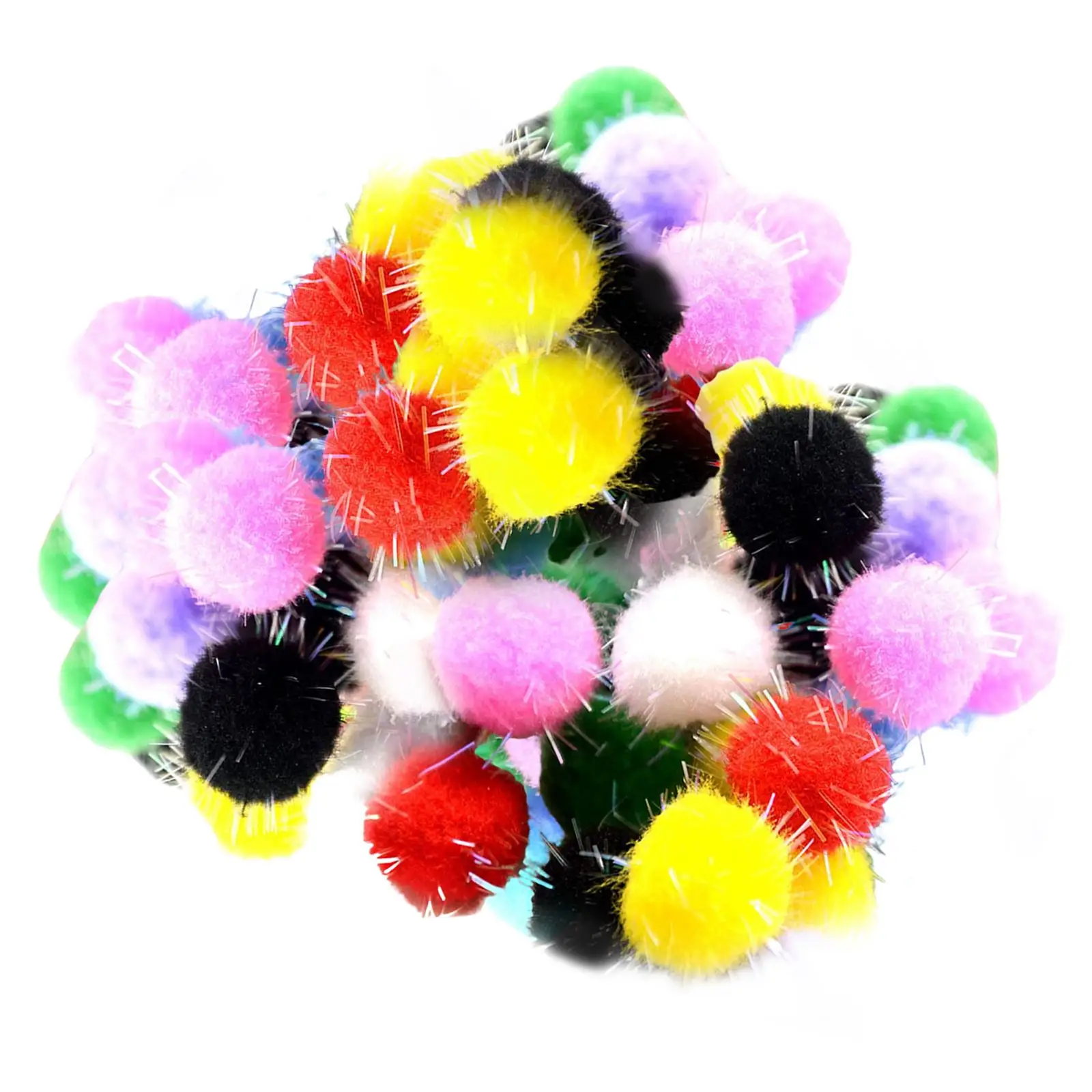 100x Multicolor pompoms Charms kids children toy Assorted Balls for Jewelry Making Arts Crafting