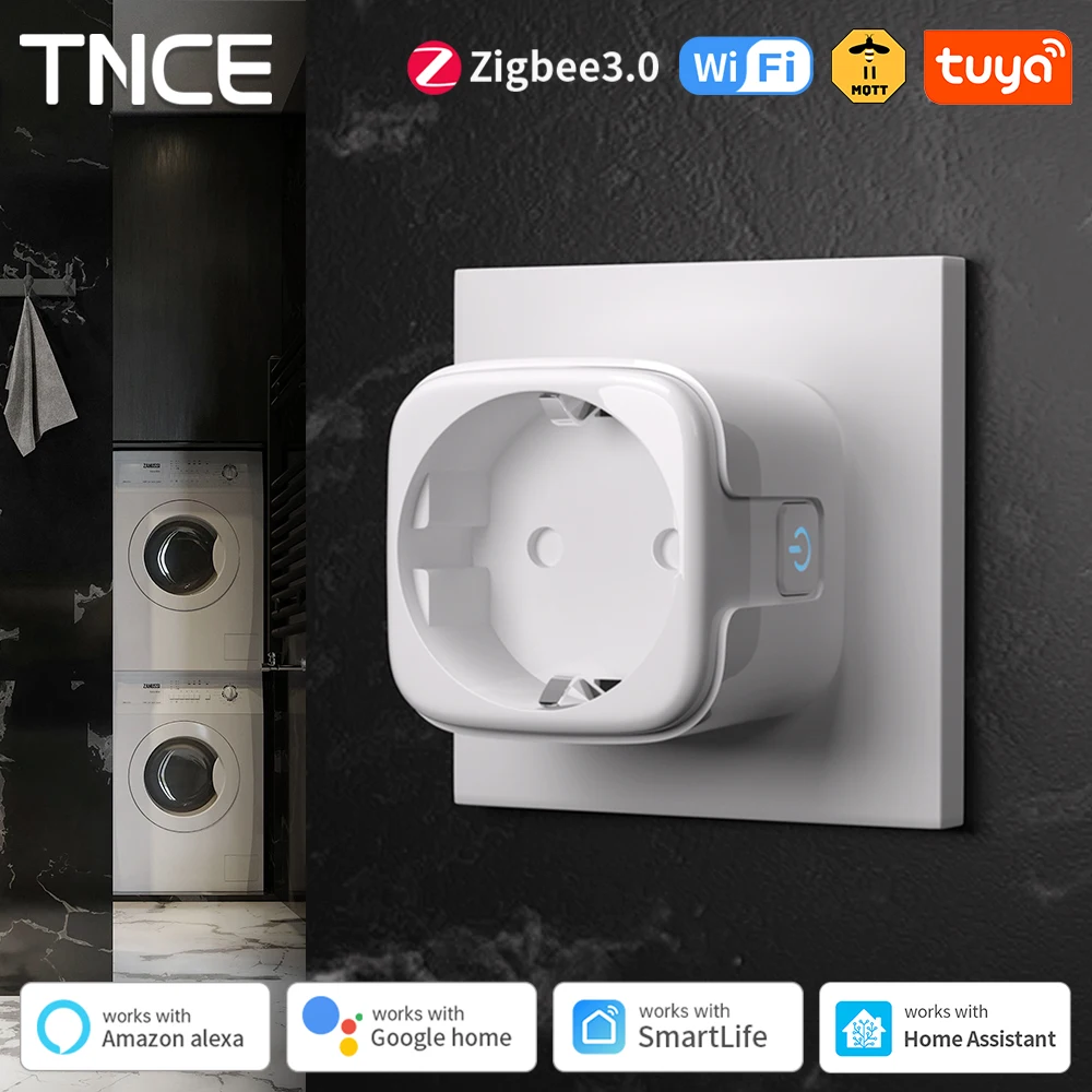 TNCE Tuya Smart Plug WiFi/Zigbee3.0 Socket 16A/20A Power Monitor Remote Control Smart Life APP Remote Control Voice Contr Alexa 1