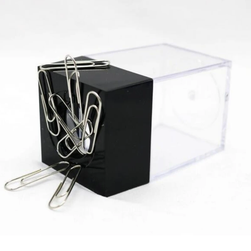 Acrylic Storage Box Paper Clip Durable Clear Magnetic Paper Clip Dispenser Metal Pin Organizer
