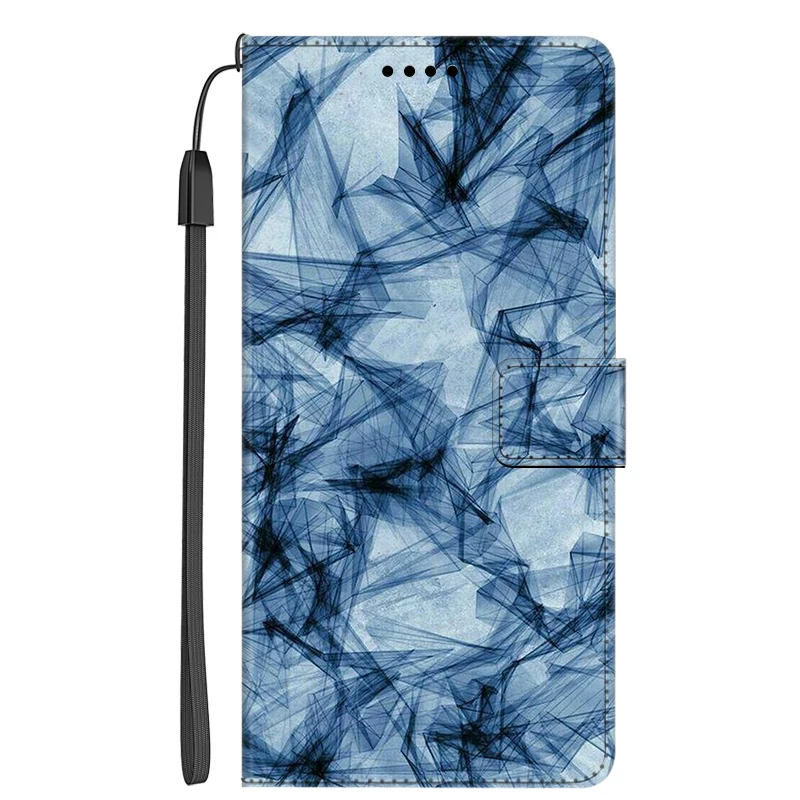 Elegant Marble Leather Flip Cover with Magnetic Wallet and Stand
