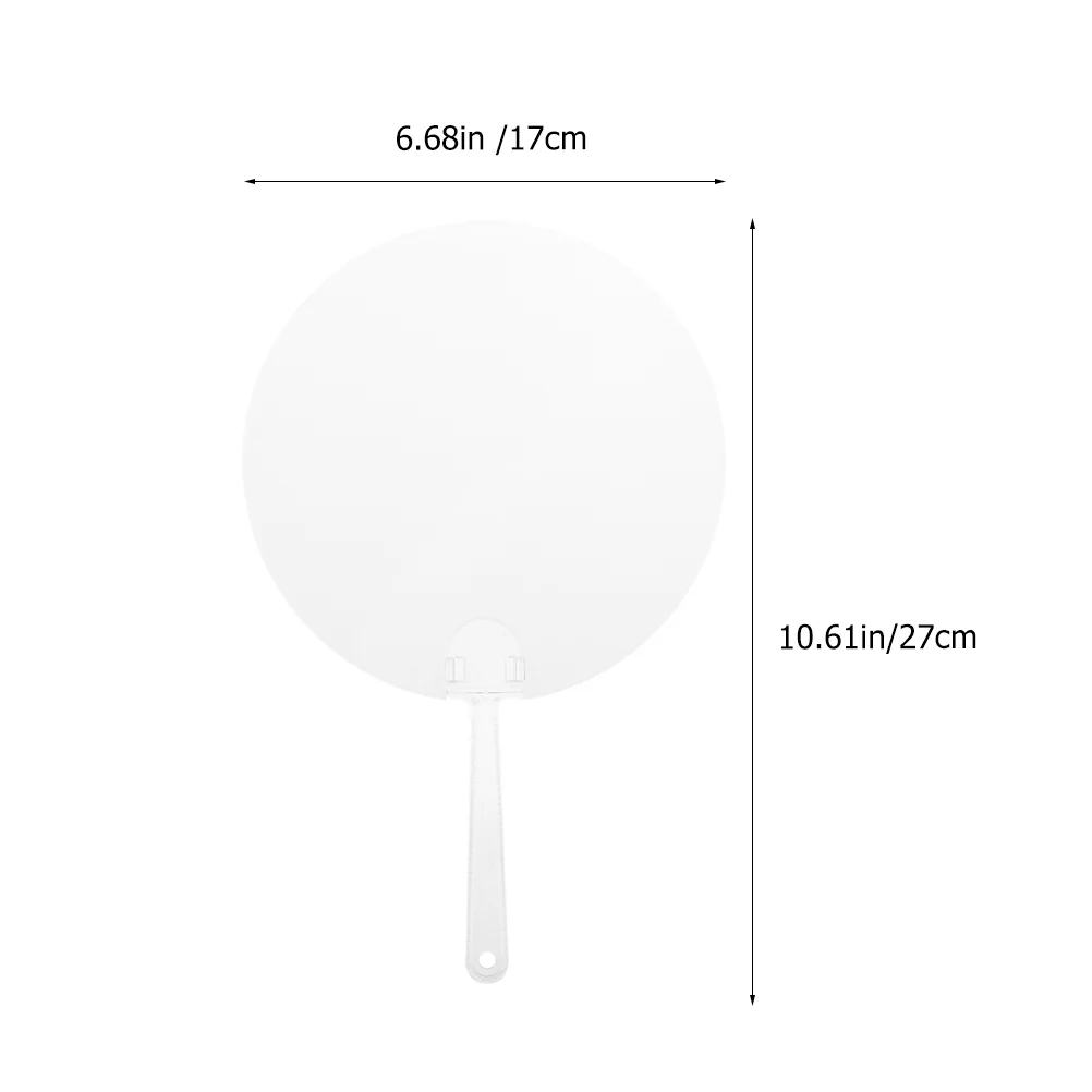 Bulk hand fan Round Graffiti Performance Blank DIY Handicrafts Supplies Transparent Pvc Painting Fans Performance Fan 10Pcs
