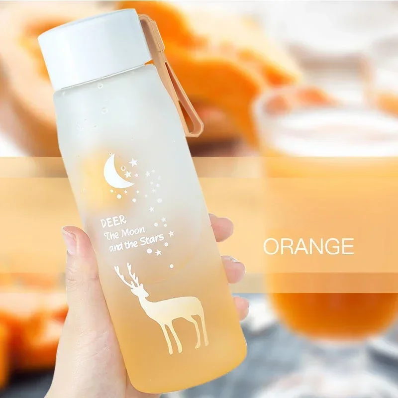 Transparent Summer Small Daisy Flower Plastic Water Cup Outdoor Sports Student Cup Creative Gift Square Bottles Direct Drinking