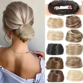 Chignon sintetico elastico elastico per capelli finti clip per chignon sull'estensione della coda dei capelli Updo pezzo di coda di cavallo per le donne