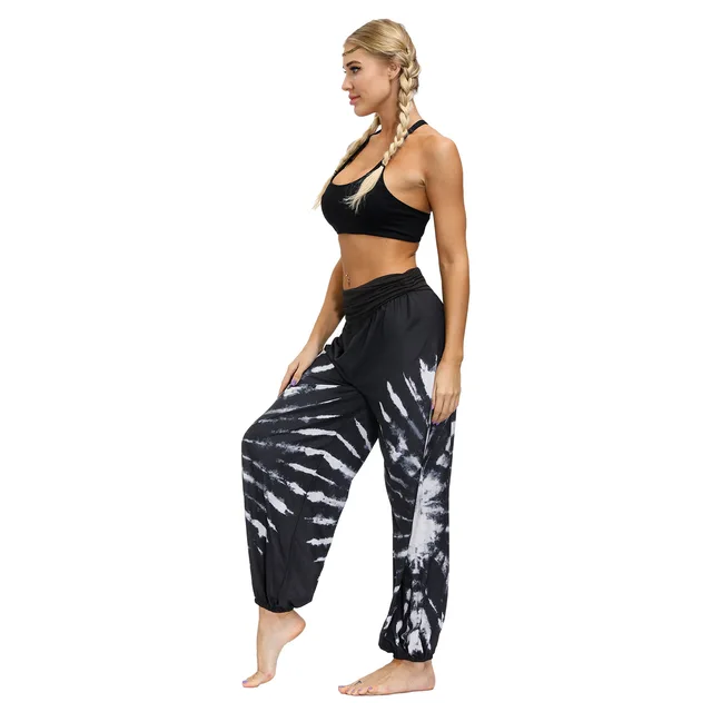 Casual pants women's summer elephant digital printing plus size women's elastic waist bloomers gym clothes yoga pants women YEX013