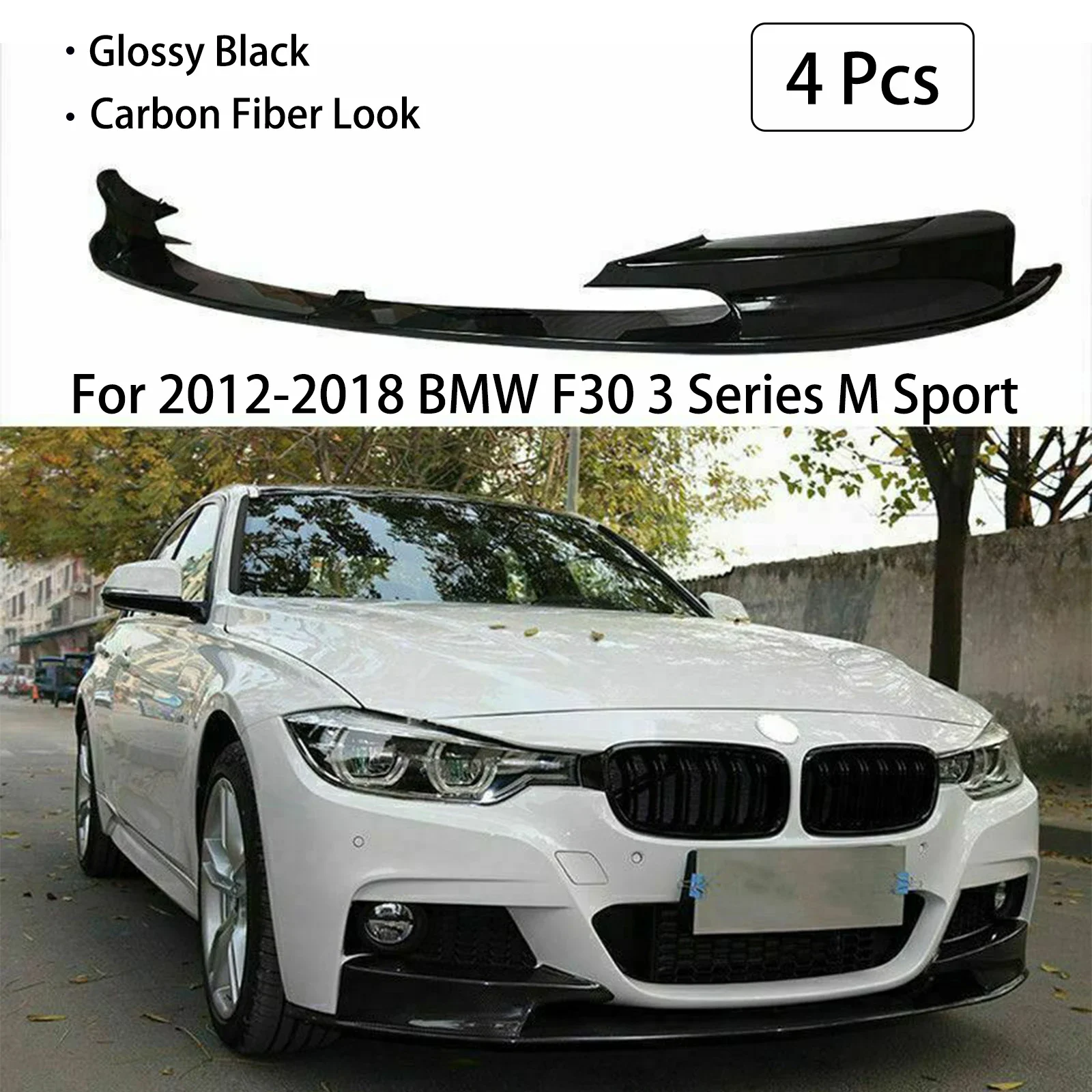 

Для 2012-2018 BMW F30 F31 F35 3 серии M Sport сплиттер для переднего бампера, диффузор, спойлер из углеродного волокна, глянцевый черный