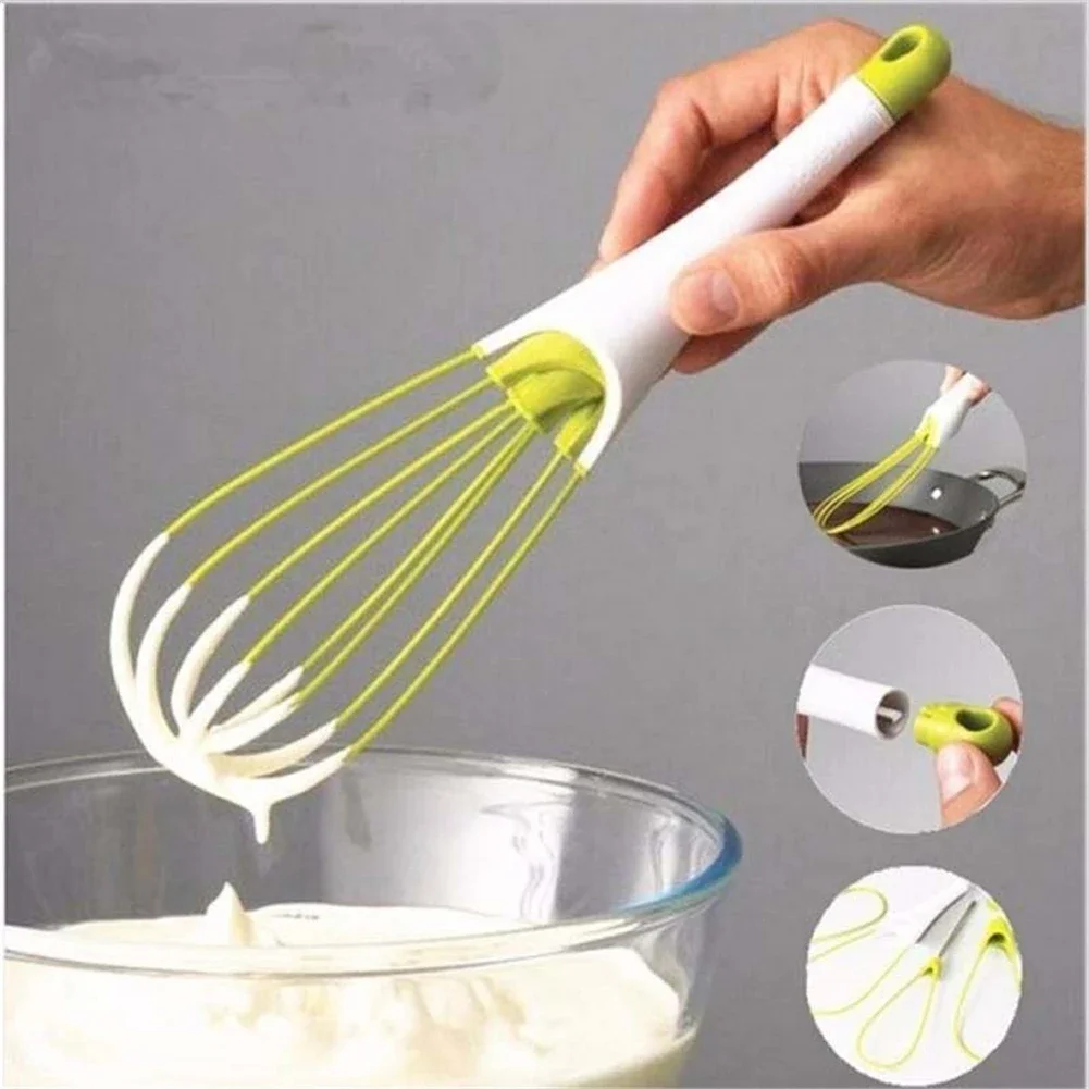 Description Picture 2 of itemMultifunctional Rotary Manual Egg Beater Mixer Mini Plastic Kitchen Egg Whisk Bake Tool Egg Agitator Silicone Eco-Friendly
