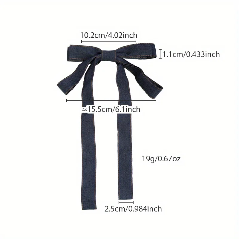 Chic 3D Denim Blue Bow Ribbon Hair Clip – Sweet New Design Hair Accessory