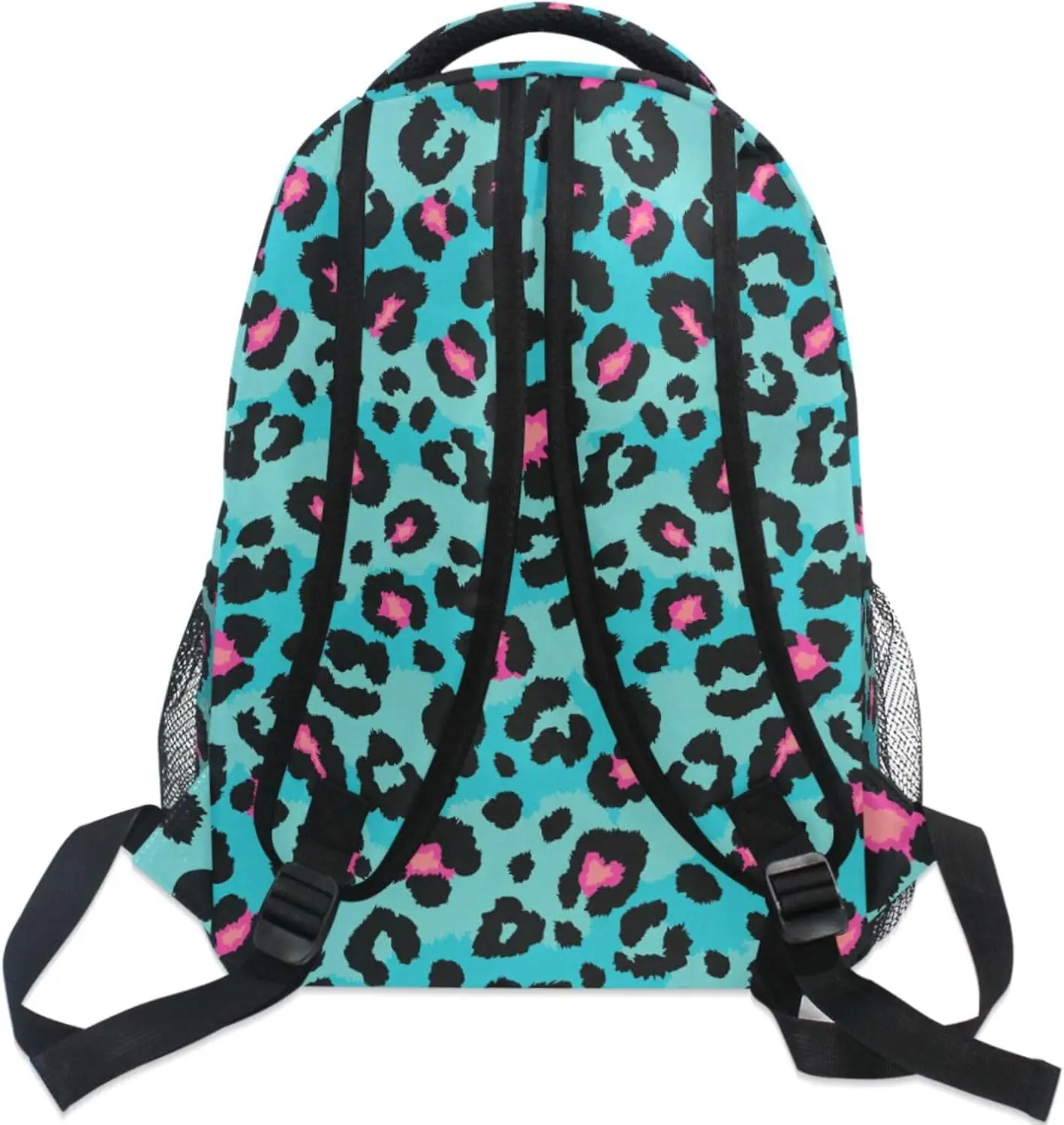 School Start Best Seller! Blue Leopard Print Backpack, Trendy Animal Pattern, Stylish Bag for Bold Style Fans 5