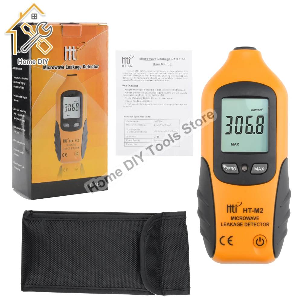 HT-M2 Microwave Leakage Detector Digital LCD Display Radiation Meter 0-9.99mW/cm2