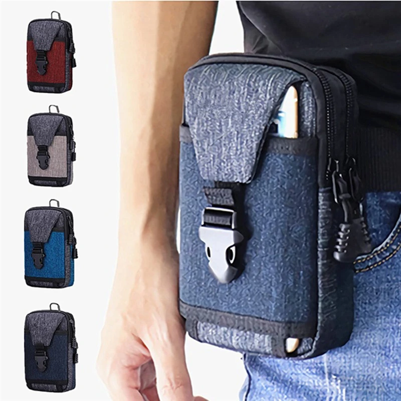 

Waist Pack Men's Casual Bag Travel Purse Waterproof Belt Zipper Tactical Outdoor Sport Fanny Cigarette Change Pack Phone Pocket