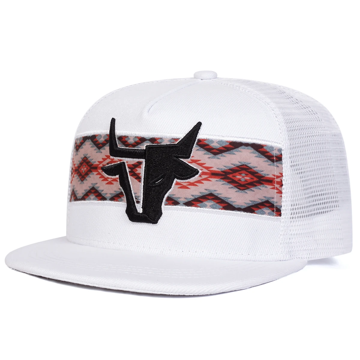 Unisex Bull Head Stickerei Hip-Hop Netzhüte Frühling Sommer Verstellbare Lässige Snapback Baseball Caps Outdoor Sonnenschutzhut – Detail 6