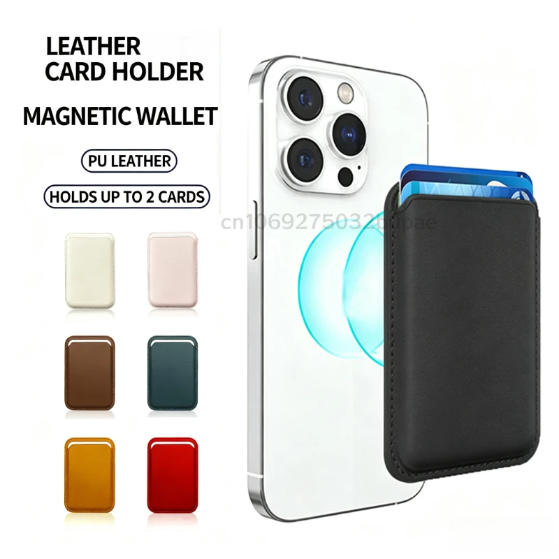 Magnetic Leather Wallet Phone Card Holder - Portable Popsockets Magsafe Edition