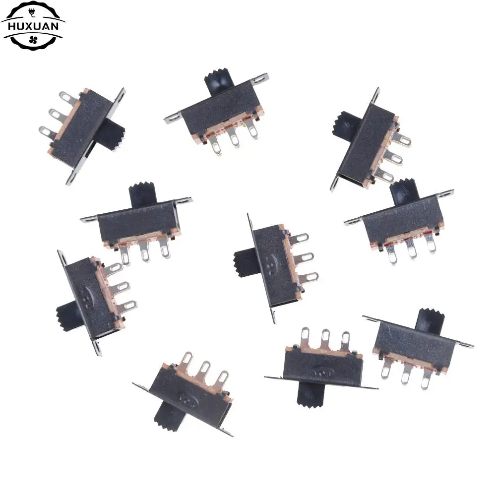 10 Pcs 2 Position DPDT 2P2T Panel Mount Vertical Slide Switch 6 Pin 0.5A 50V DC