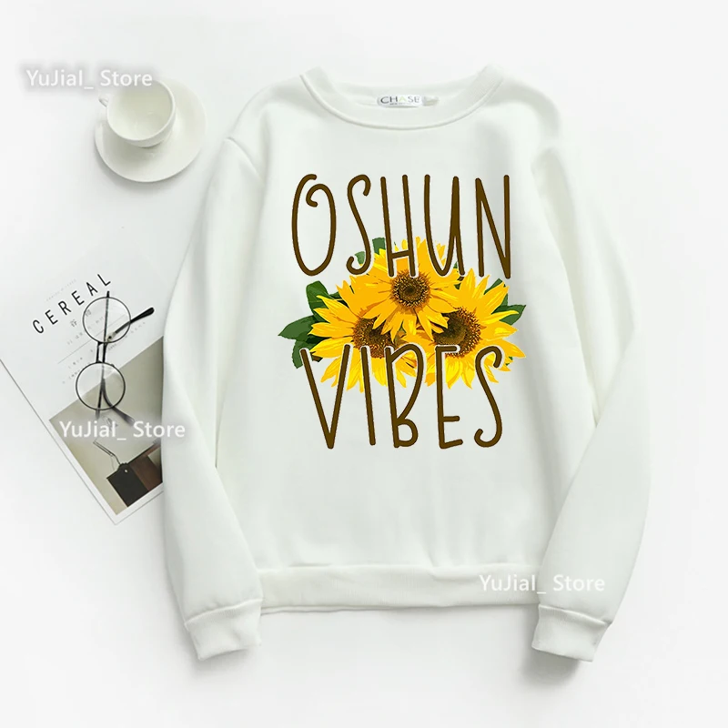 

Свитшот Oshum Vibes с графическим принтом подсолнуха, женская одежда 2022, черная волшебная Толстовка для девочек, женский джемпер в стиле Харадзюку меланин, топы