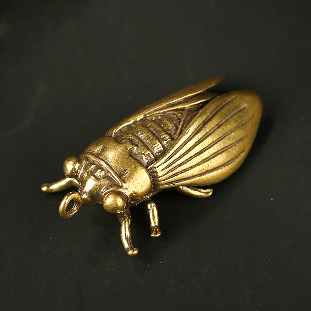 

1*Handmade Creative Pure Brass Cicada Ornament Animal Small Statue Figurine Miniature Home Office Store Decoration