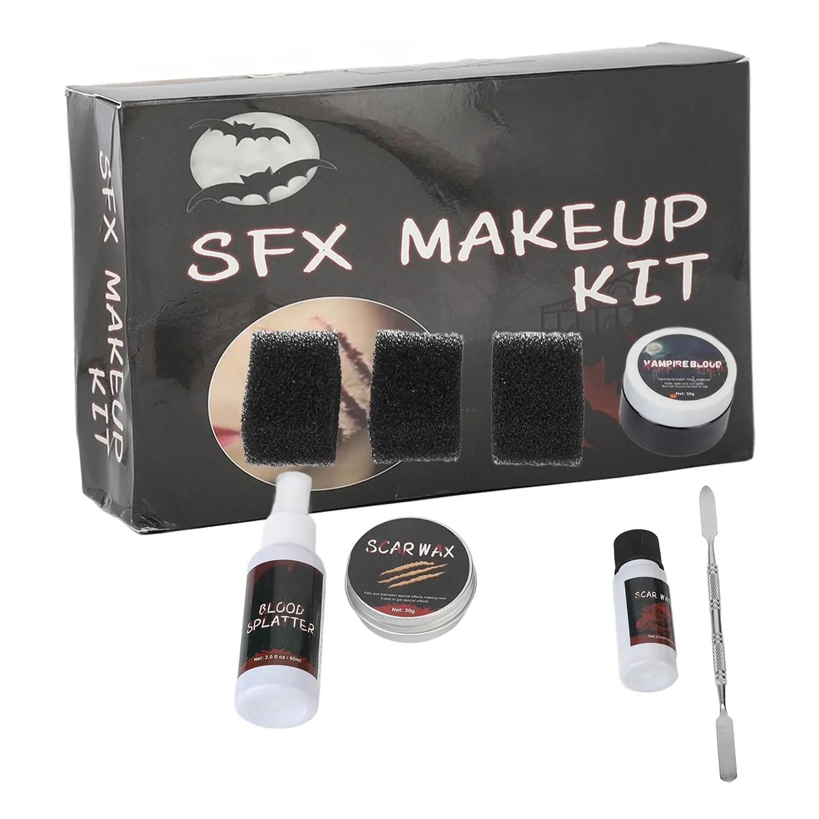 Long-Lasting Scars Wax Makeup Kit for Halloween-Easy Clean, Versatile Cosmetic Bag for Parties & Events