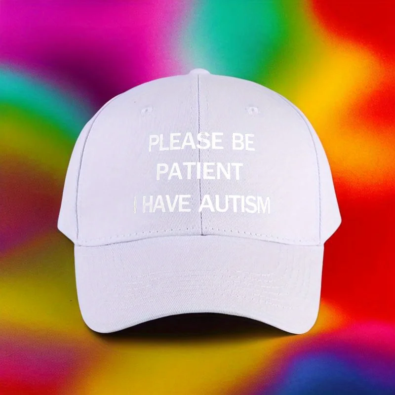 AUTISM Baseball Cap with "PLEASE BE PATIENT I HAVE AUTISM" Graphic, Comfortable Fit for Running