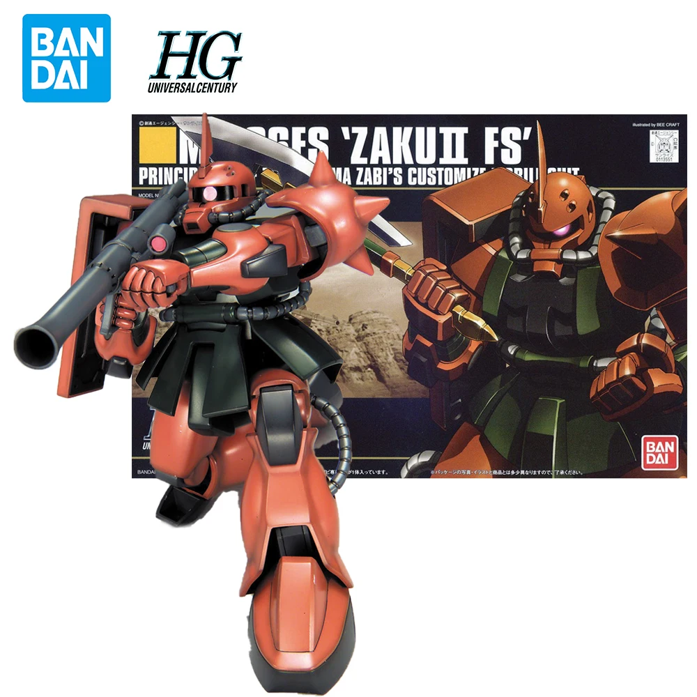 

Оригинальная Коллекционная Мобильная фигурка Bandai Gundam HGUC 1/144 MS-06FS Zaku 2, модель робота-аниме, подарок