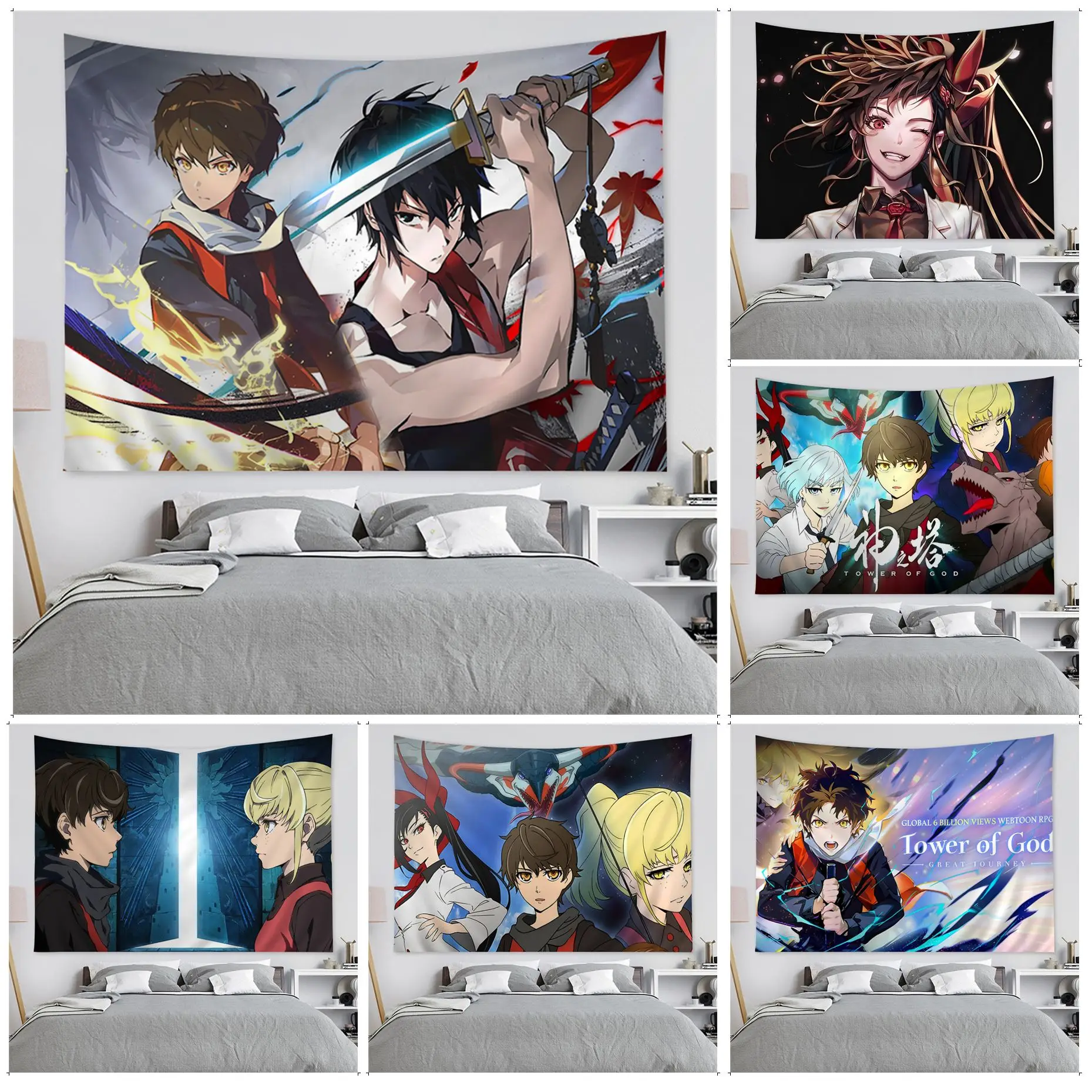 

T-TowerS Of G-GodS Tapestry Cartoon Tapestry Art Science Fiction Room Home Decor Wall Hanging Sheets