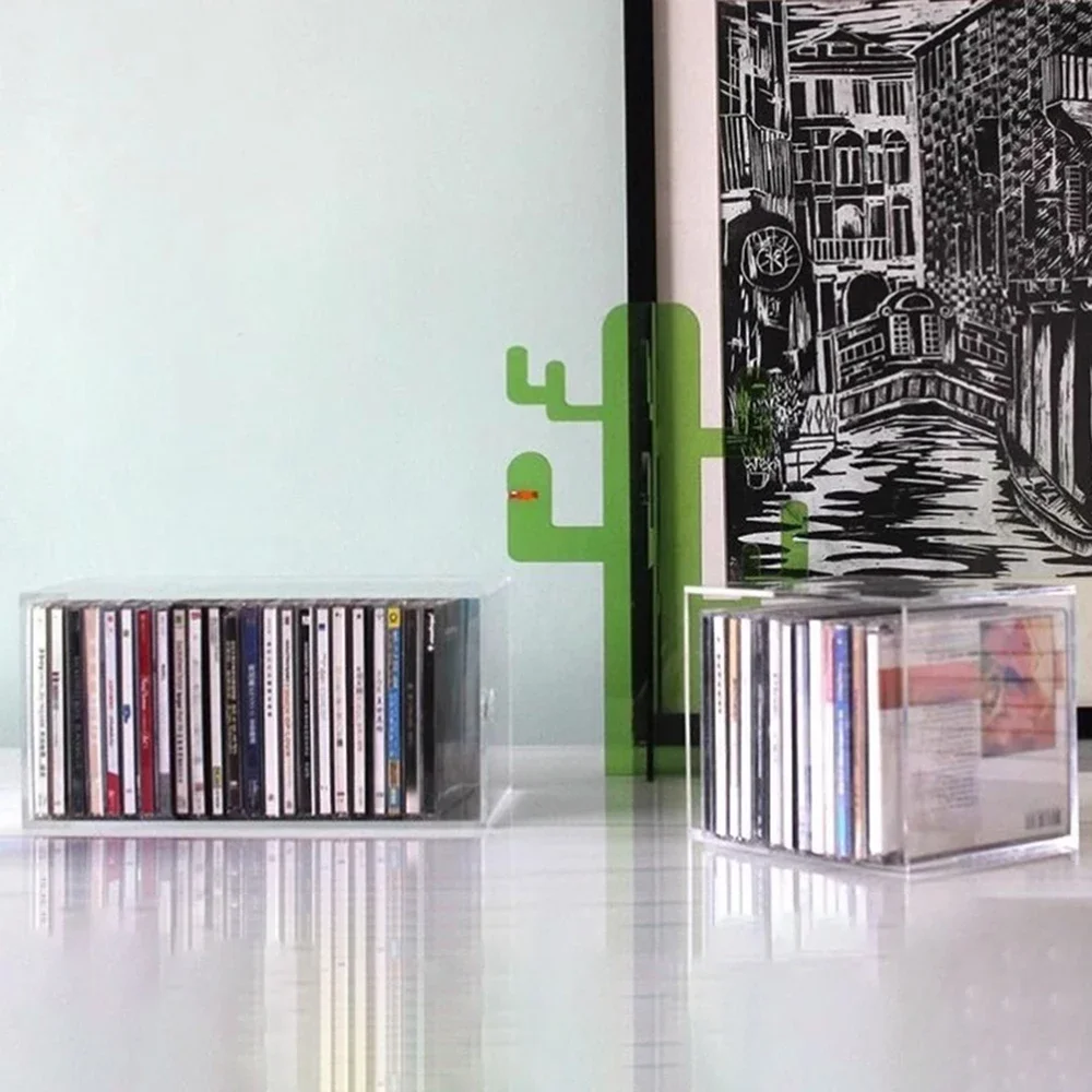아크릴 CD 보관함 CD 정리함 케이스 스태커블 레코드 앨범 게임 디스크 디스플레이 박스 보관 정리 투명함