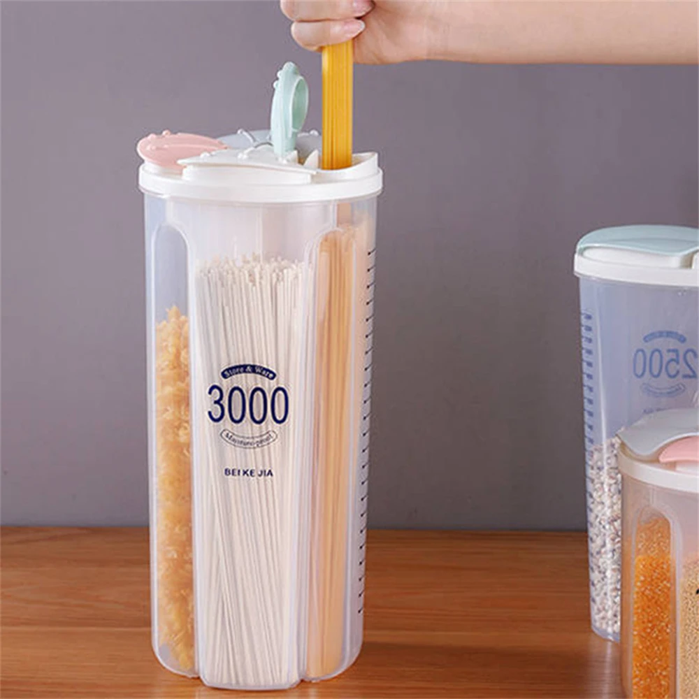 Kitchen Sealed Storage Box Cereal Dispenser Food Storage Tank Rotating Food Cups Container Case Flour Grain Cans Organizer 6