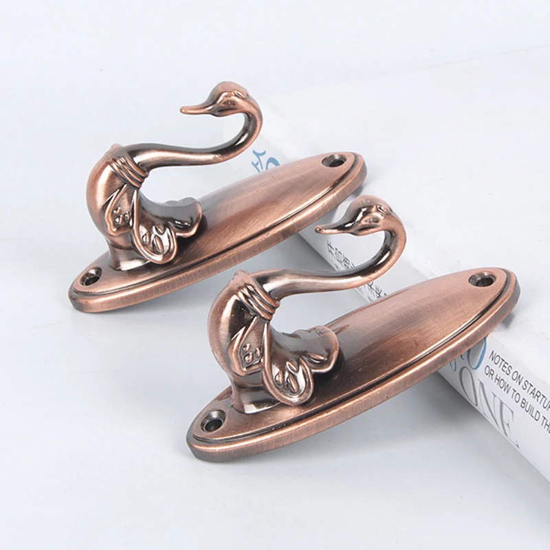 Metal Swan Curtain Hook Holdback for Door Wall Tie Back Hanging Hooks Hanger Zinc Alloy Vintage Organizer Holde Accessories 2PCS multifunctional hooks