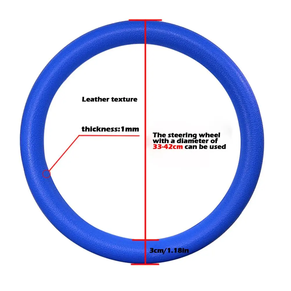 Universal Silicone Steering Wheel Cover - Soft, Textured, Multi-Color Car Accessory