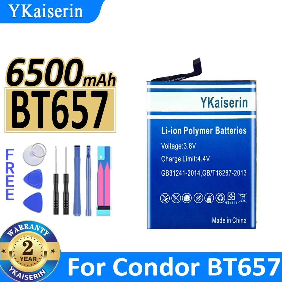 

6500mAh YKaiserin Battery BT 657 For Condor BT657 Mobile Phone Batteries Track NO