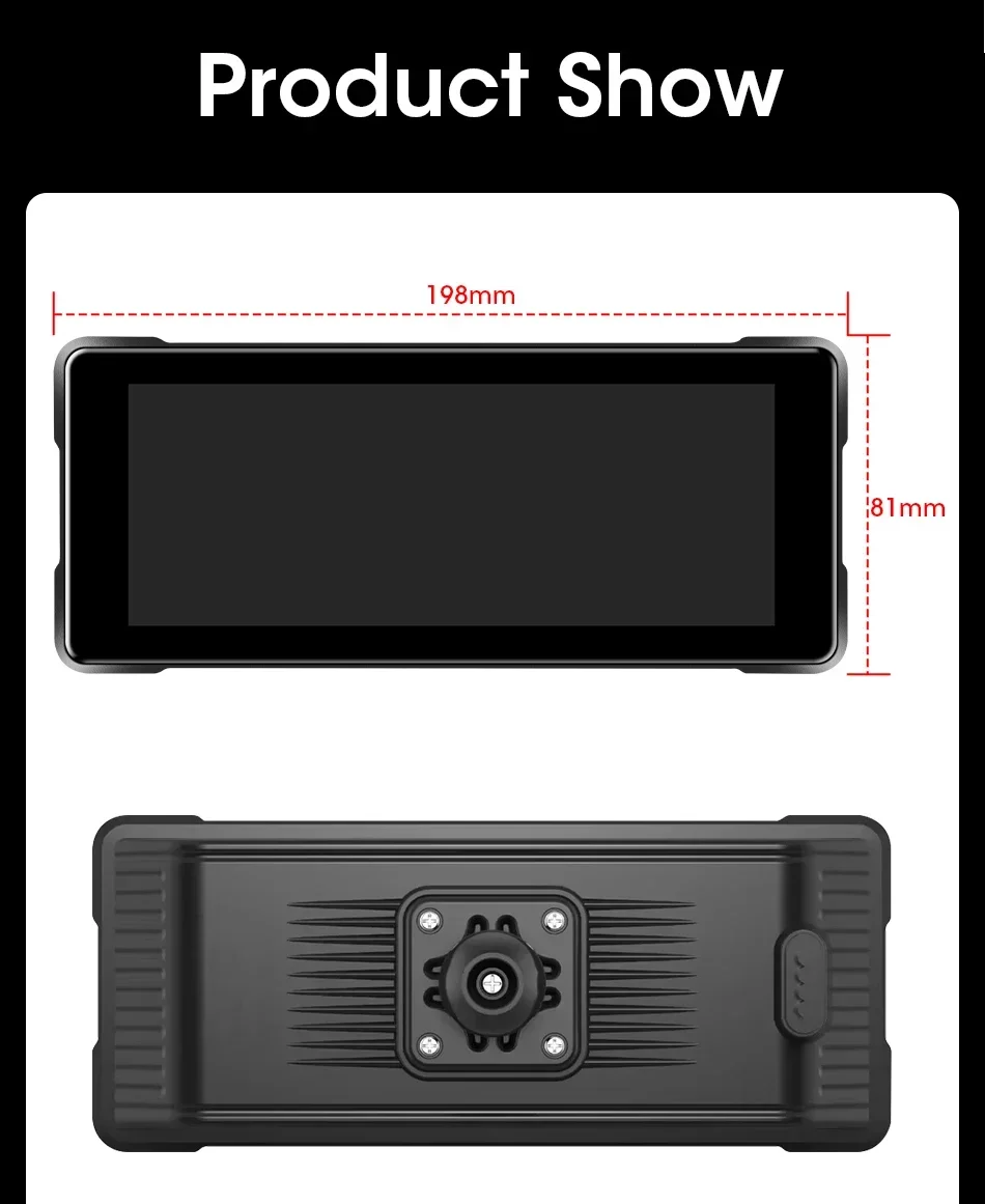 Srnubi Motorrad GPS Navigation Wasserdicht drahtlos Carplay 6,86 Zoll Bildschirm Tragbare Motorrad Android Auto Monitor DVR