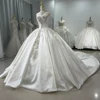 Satin Wedding Dresses Ball Gown Strapless 2025 Classic Simple Bridal Dress Beading Vestidos De Novia Customized XS149 4