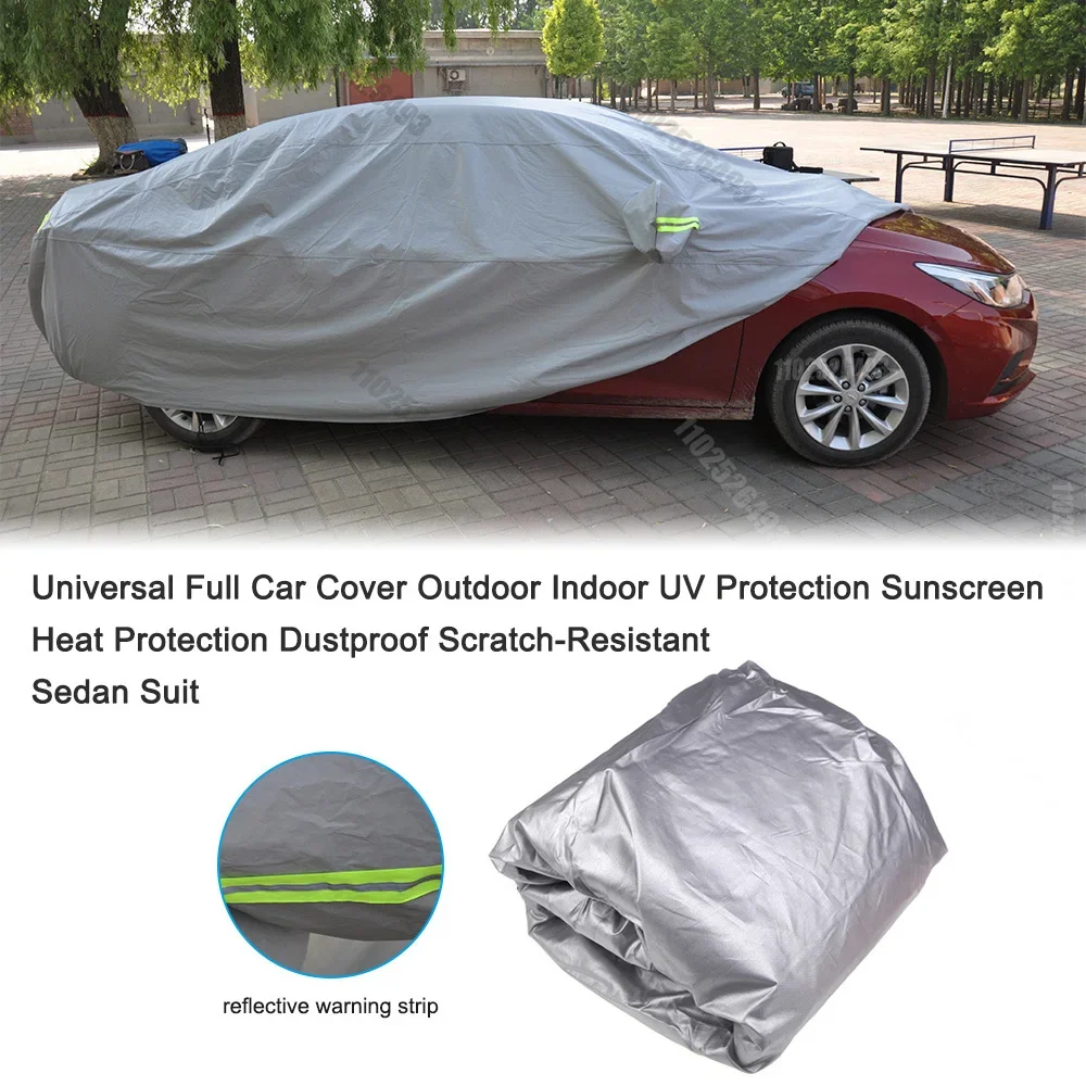 Universal Car Cover Dacron Silver Grey Sun Protection Dustproof
