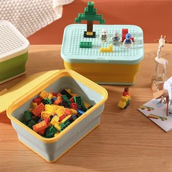 Large Capacity Collapsible Silicone Building Blocks Storage Box Household Multi-functional Sealed Toys Sundries Sorting Box