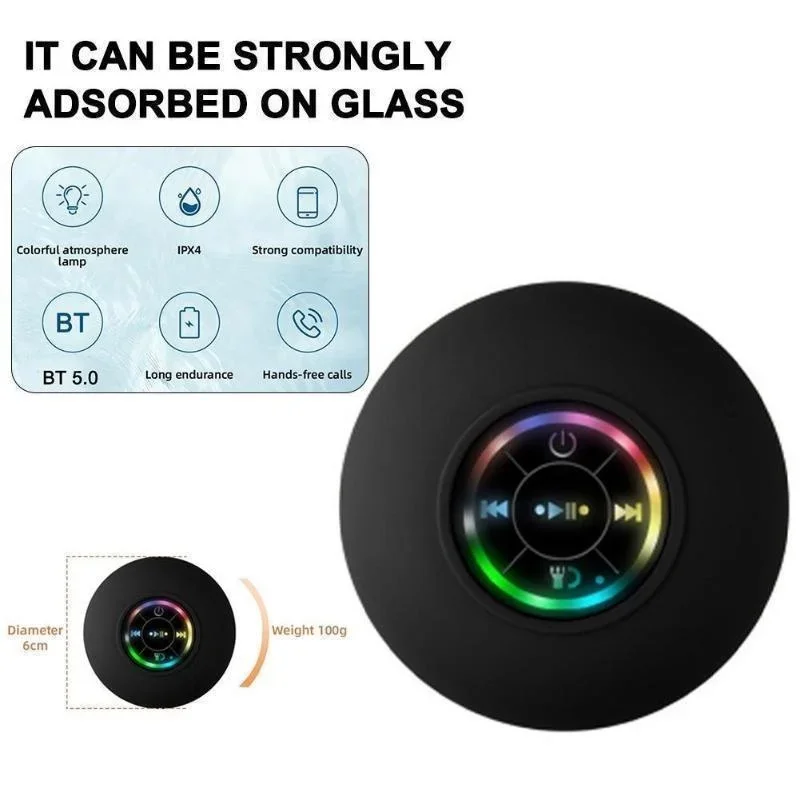 Portable Suction Cup Waterproof Luminous Bluetooth Speaker bluetooth speaker