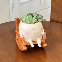 Cute Chair/Swing Smiling Face Little Devil Flower Pot Creative Swing Succulent Plant Flower Pot Garden Home Decoration 4